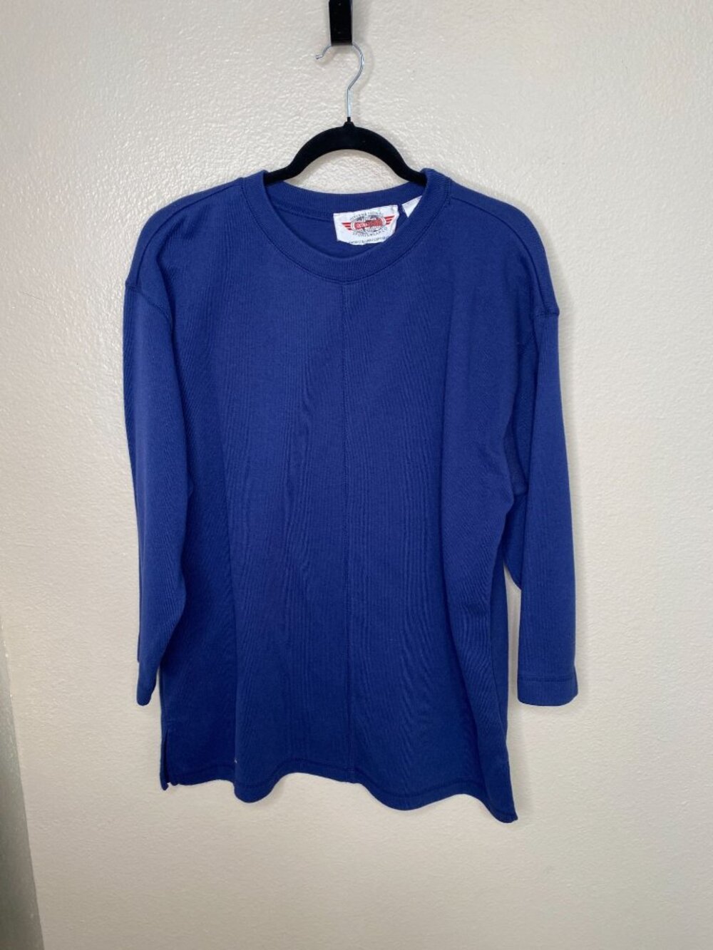 Vintage International Sportswear Womans Blue Sweater Long Sleeve 2X Polyester